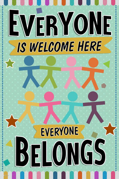 Diversity Poster For Classroom Everyone Is Welcome Here Everyone Belongs Oh Happy Day Decor Cool Wall Decor Art Print Poster 24x36