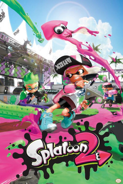 Laminated Splatoon 2 Video Game Gaming Poster Dry Erase Sign 24x36