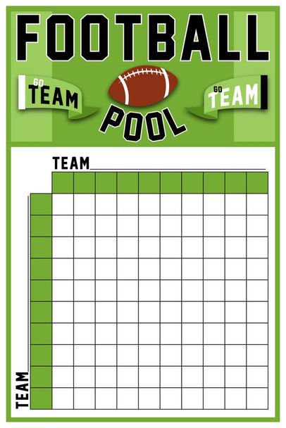 Laminated Football Squares Board 100 Party Decorations 2023 Pool Board Blocks Supplies Super Large Boxes Betting Game Bowl Score Themed Decor Wall Poster Poster Dry Erase Sign 24x36