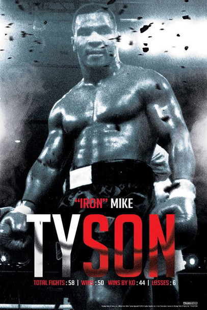 Laminated Iron Mike Tyson Boxing Record Sports Poster Dry Erase Sign 24x36