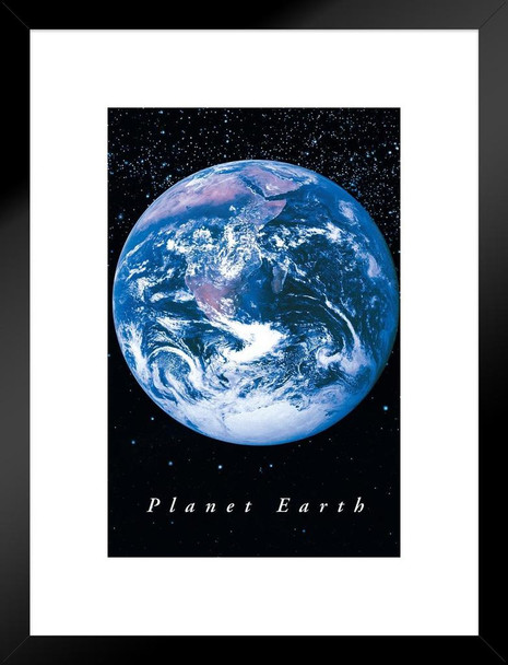 Planet Earth Matted Framed Wall Art Print 20x26 inch