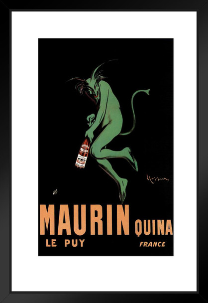 Leonetto Cappiello Maurin Quina Quinina Apertif Green Devil Vintage Advertising Print Matted Framed Wall Art Print 20x26
