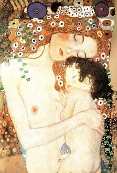 Gustav Klimt Mother and Child Family Art Nouveau Prints and Posters Gustav Klimt Canvas Wall Art Fine Art Wall Decor Nature Landscape Abstract Painting Cool Huge Large Giant Poster Art 36x54