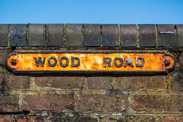 Laminated Bold Colours Wood Road Rusted Photo Poster Dry Erase Wall Art 24x36