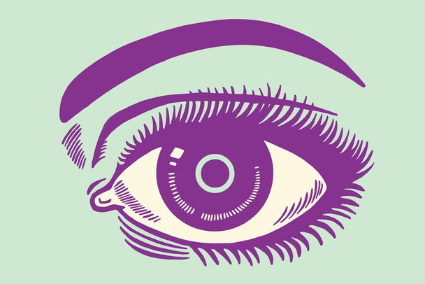 Laminated Closeup Of Purple Eye Artistic Illustration Poster Dry Erase Wall Art 24x36