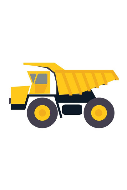 Laminated Construction Dump Truck Diagram Icon Poster Dry Erase Wall Art 36x24