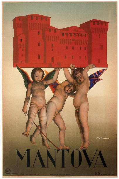 Laminated Mantova Italy Vintage Travel Poster Dry Erase Sign 24x36