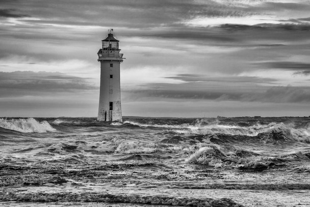 Laminated Stormy seas at New Brighton Poster Dry Erase Wall Art 24x36