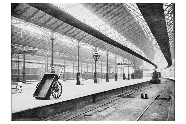 Laminated Antique photograph of London : Euston station Poster Dry Erase Wall Art 24x36