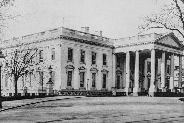 Laminated Antique photograph of White House Washington DC Poster Dry Erase Sign 24x36