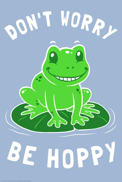 Laminated Dont Worry Be Hoppy Happy Funny Humor Frog Poster Wood Frog Wall Art Frog Bedroom Decor Frog Artwork For Walls Amphibian Frog Illustration Swamp Poster Dry Erase Wall Art 24x36