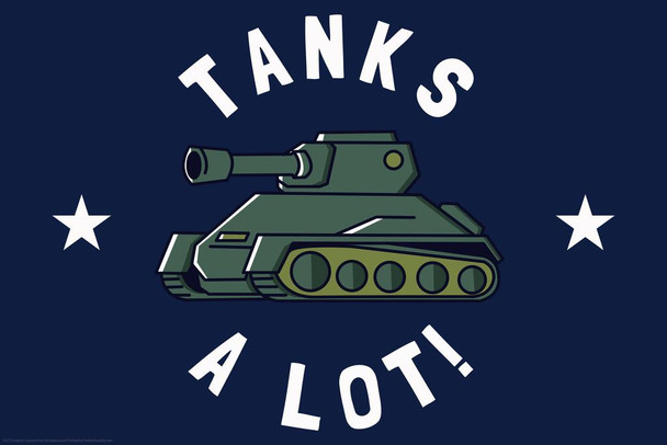 Laminated Tanks A Lot Thanks Thank You Funny Parody LCT Creative Poster Dry Erase Wall Art 24x36