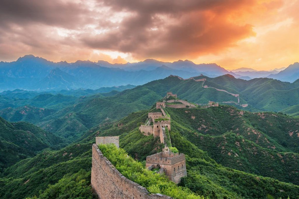 Laminated Great wall of China Landscape Photo Poster Dry Erase Wall Art 24x36