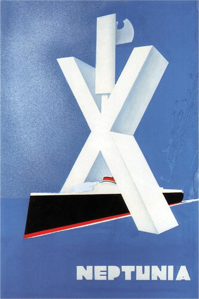 Laminated Neptunia Italian Cruise Ship Line Vintage Illustration Travel Art Deco Vintage French Wall Art Nouveau 1920 French Advertising Vintage Poster Art Nouveau Poster Dry Erase Wall Art 24x36