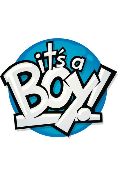 Laminated It's A Boy Baby Announcement Gender Reveal Poster Dry Erase Wall Art 24x36