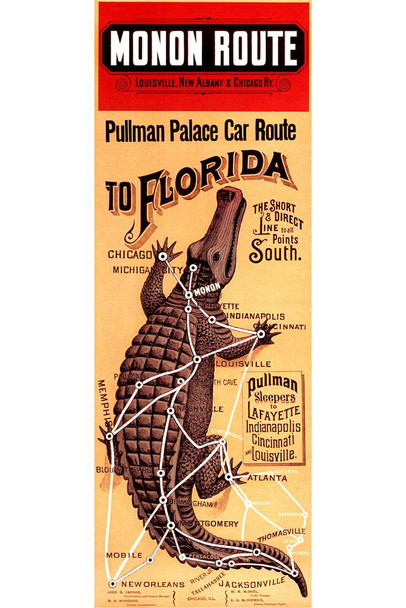 Laminated Pullman To Florida Travel Guide Alligator  Reptile Print Poster Reptile Scales Biology WIldlife Nature Art Print Alligator Poster Swamp Animal Wall Art Poster Dry Erase Wall Art 24x36