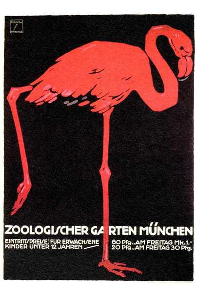 Laminated Zoologischer Animal Garten Munchen German Munich Hellabrunn Zoo Vintage Illustration Travel Poster Dry Erase Wall Art 24x36