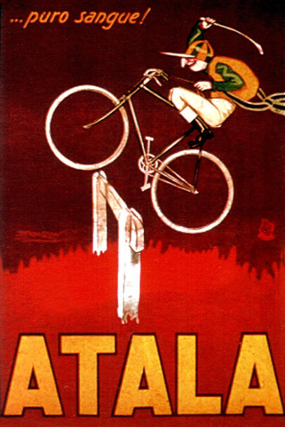 Ciclo Atala Italian Bicycle Vintage Illustration Art Deco Vintage French Wall Art Nouveau 1920 French Advertising Vintage Poster Prints Art Nouveau Decor Cool Wall Decor Art Print Poster 24x36