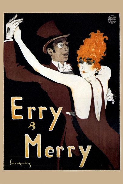 Erry & Merry Schnackenberg Vintage Illustration Art Deco Vintage French Wall Art Nouveau 1920 French Advertising Vintage Poster Prints Art Nouveau Decor Cool Wall Decor Art Print Poster 24x36