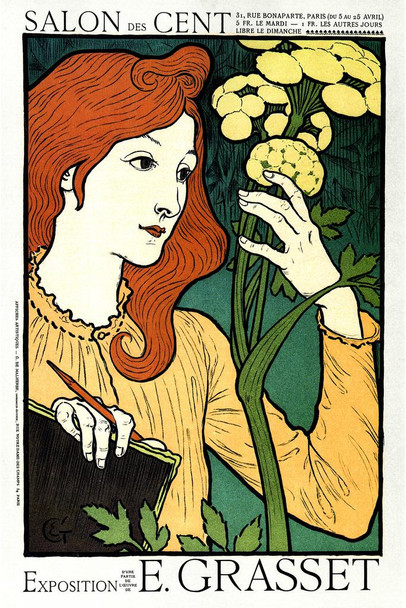 Laminated Exposition Salon Eugene Grasset Vintage Illustration Travel Art Deco Vintage French Wall Art Nouveau French Advertising Vintage Poster Prints Art Nouveau D Dry Erase Wall Art 24x36