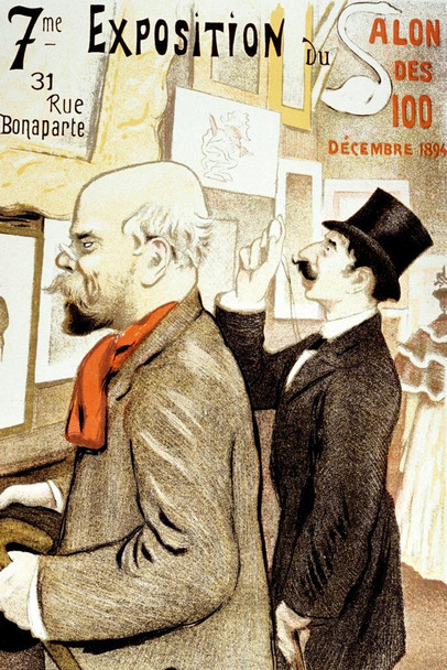 Laminated Exposition du alon des Toulouse Lautrec Men Tophat 1894 Vintage Illustration Travel Poster Dry Erase Wall Art 24x36