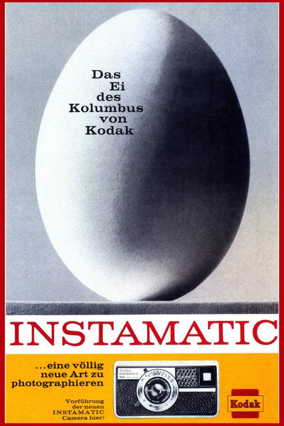 Laminated Instamatic Kodak Egg German Vintage Illustration Art Deco Vintage French Wall Art Nouveau 1920 French Advertising Vintage Poster Prints Art Nouveau Decor Poster Dry Erase Wall Art 24x36