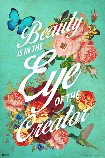 Beauty Eye Creator Religious Motivational Quote Inspirational Flowers Butterfly Cool Wall Art Print Poster 24x36