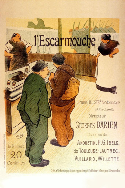 Laminated Lescarmouche Skirmish Soldier Vintage Illustration Travel Art Deco Vintage French Wall Art Nouveau French Advertising Vintage Poster Prints Art Nouveau Decor Poster Dry Erase Wall Art 24x36