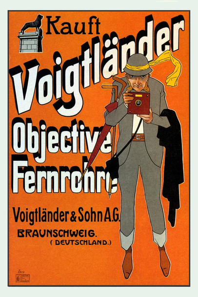 Laminated Kauft Voigtlander Camera Vintage Illustration Travel Deutshland Art Deco Eclectic Advertising French Wall Vintage Art Nouveau 1920 Poster Dry Erase Wall Art 24x36