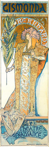 Laminated Gismonda Sarah Bernhardt Alphonse Mucha Art Nouveau Art Prints Mucha Print Art Nouveau Decor Vintage Advertisements Art Poster Ornamental Design Mucha Poster Dry Erase Sign 12x36