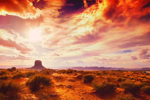 Monument Valley National Park Arizona Sunset Landscape Photo Cool Huge Large Giant Poster Art 36x54