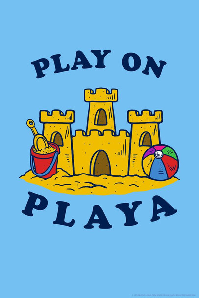 Play On Playa Beach Sand Castle Funny Parody LCT Creative Cool Huge Large Giant Poster Art 36x54