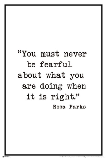 Rosa Parks Never Be Fearful Motivational Quote Racial Justice Activist Cool Huge Large Giant Poster Art 36x54