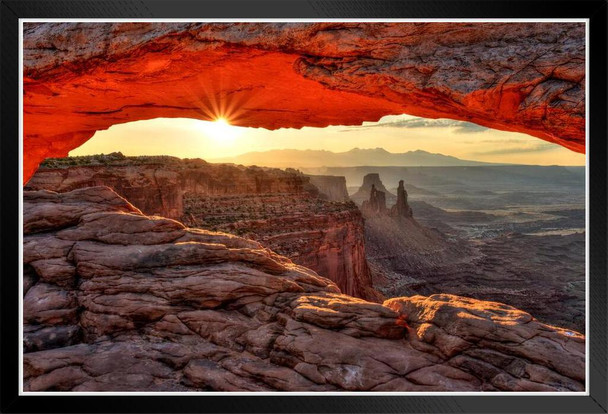 Mesa Arch Canyonlands National Park Utah Sunrise Landsape Photo Black Wood Framed Poster 14x20