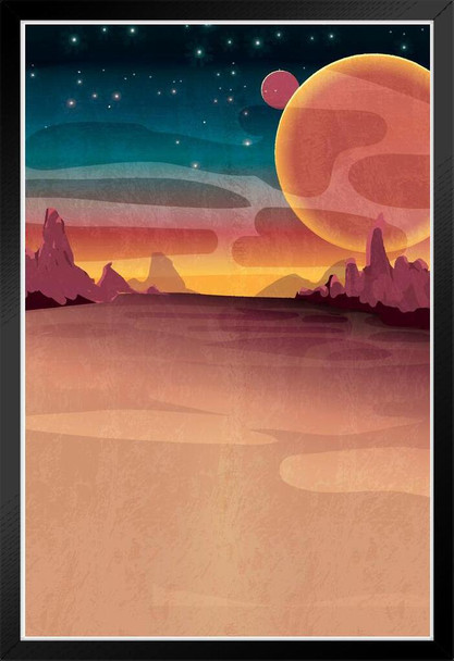 Mars or outerspace scene Black Wood Framed Poster 14x20