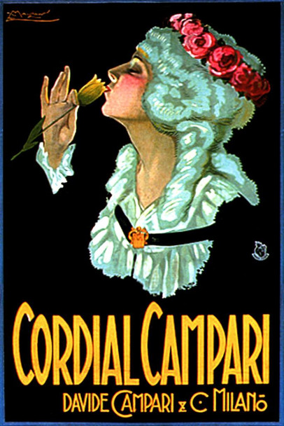 Cordial Campari Liqueur Vintage Illustration Art Deco Liquor Vintage French Wall Art Nouveau Booze Poster Print French Advertising Vintage Art Prints Stretched Canvas Art Wall Decor 16x24