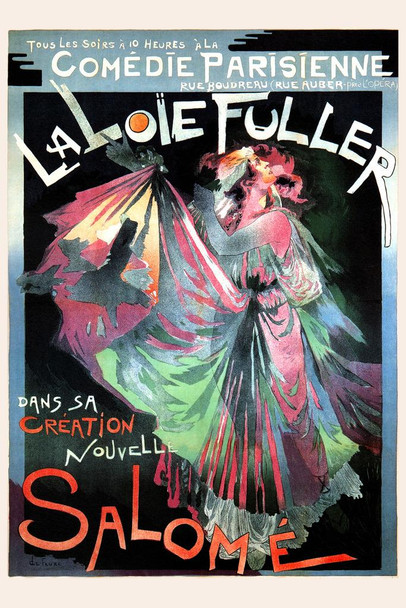 La Loie Fuller Salome Vintage Illustration Travel Art Deco Vintage French Wall Art Nouveau French Advertising Vintage Poster Prints Art Nouveau Decor Stretched Canvas Art Wall Decor 16x24