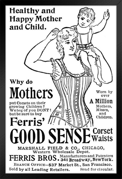 Harpers Magazine Corsets 1894 Vintage Illustration Art Deco Vintage French Wall Art Nouveau 1920 French Advertising Vintage Poster Prints Art Nouveau Decor Black Wood Framed Poster 14x20