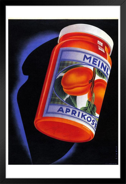 Meinl Aprikos Apricot Jam Vintage Illustration Art Deco Vintage French Wall Art Nouveau French Advertising Vintage Poster Prints Art Nouveau Decor Black Wood Framed Poster 14x20