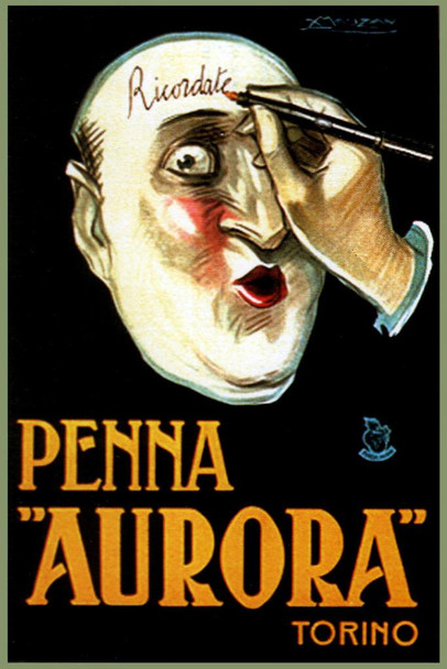 Penna Aurora Pen Vintage Illustration Art Deco Vintage French Wall Art Nouveau 1920 French Advertising Vintage Poster Prints Art Nouveau Decor Stretched Canvas Art Wall Decor 16x24