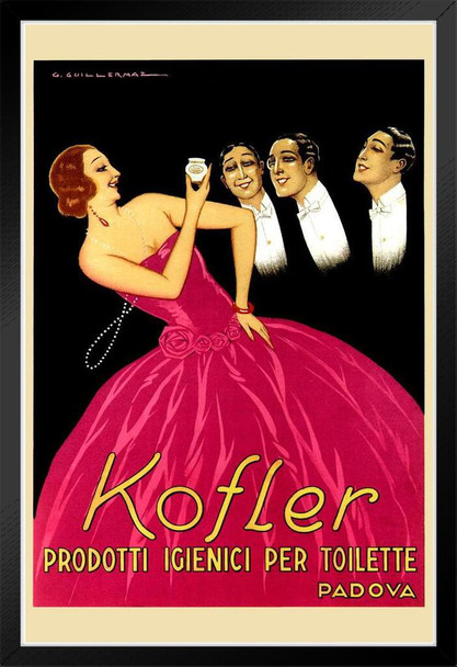 Kofler Hygiene Products Vintage Illustration Art Deco Vintage French Wall Art Nouveau 1920 French Advertising Vintage Poster Prints Art Nouveau Decor Black Wood Framed Poster 14x20