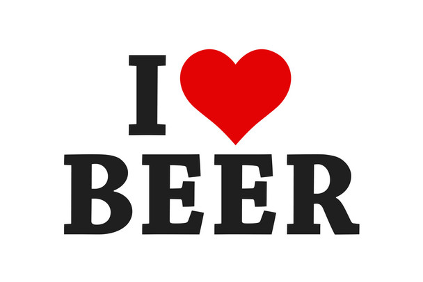 I Love Beer White Cool Wall Art Print Poster 12x18