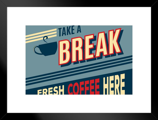 advertising coffee retro Matted Framed Wall Decor Art Print 20x26