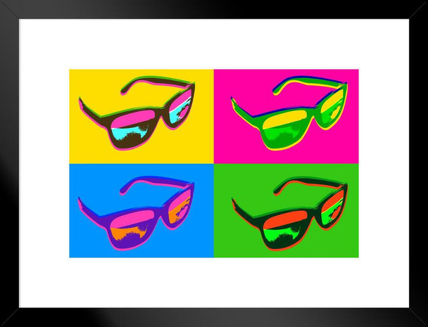 Sunglasses Retro Pop Matted Framed Wall Decor Art Print 26x20