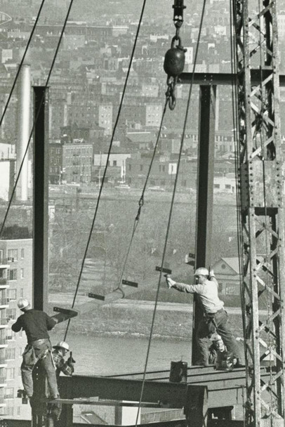 Men Working On Skyscraper Girder Frame B&W Photo Photograph Cool Wall Decor Art Print Poster 24x36
