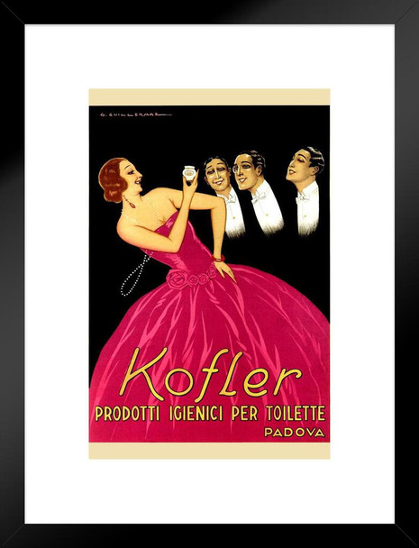 Kofler Hygiene Products Vintage Illustration Art Deco Vintage French Wall Art Nouveau 1920 French Advertising Vintage Poster Prints Art Nouveau Decor Matted Framed Wall Decor Art Print 20x26