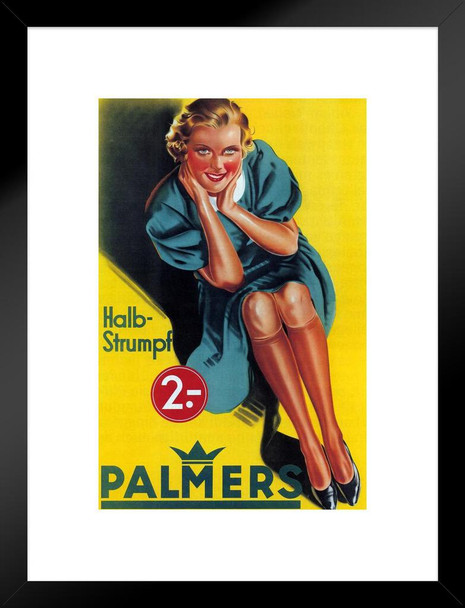 Palmers Women Half Stocking Underwear Vintage Illustration Art Deco Vintage French Wall Art Nouveau French Advertising Vintage Poster Prints Art Nouveau Decor Matted Framed Wall Decor Art Print 20x26