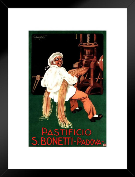 Pastificio S Bonetti Padova Pasta Italy Vintage Illustration Art Deco Vintage French Wall Art Nouveau French Advertising Vintage Poster Prints Art Nouveau Decor Matted Framed Wall Decor Art Print 20x26
