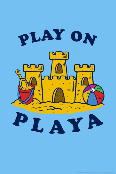 Play On Playa Beach Sand Castle Funny Parody LCT Creative Cool Wall Decor Art Print Poster 16x24