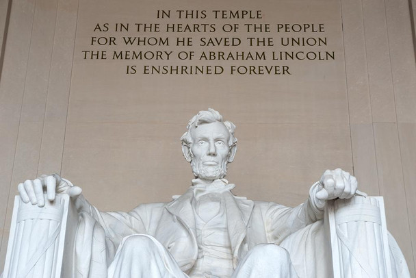 Laminated Lincoln Statue Abraham Lincoln Memorial in Washington D.C. Poster Dry Erase Sign 12x18
